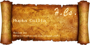 Hupka Csilla névjegykártya